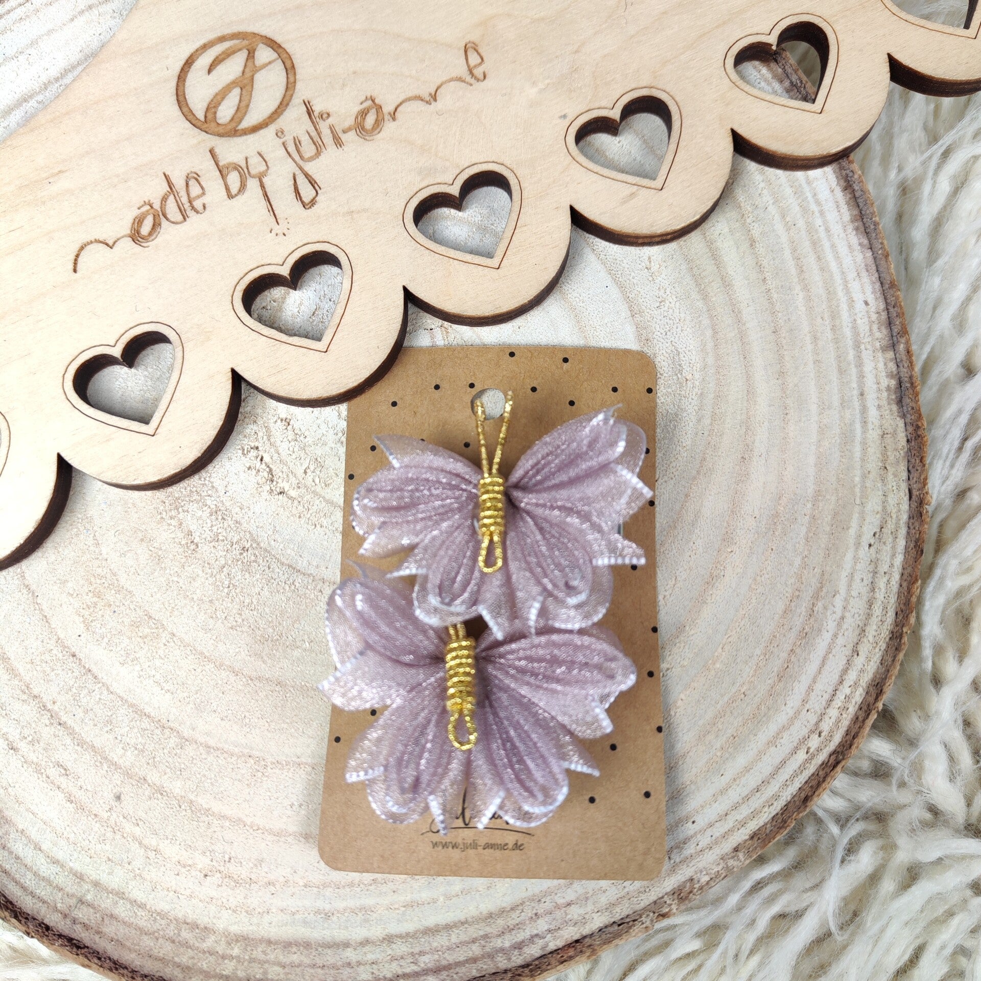 Schleifen Haar-Clip Schmetterlinge Mauve