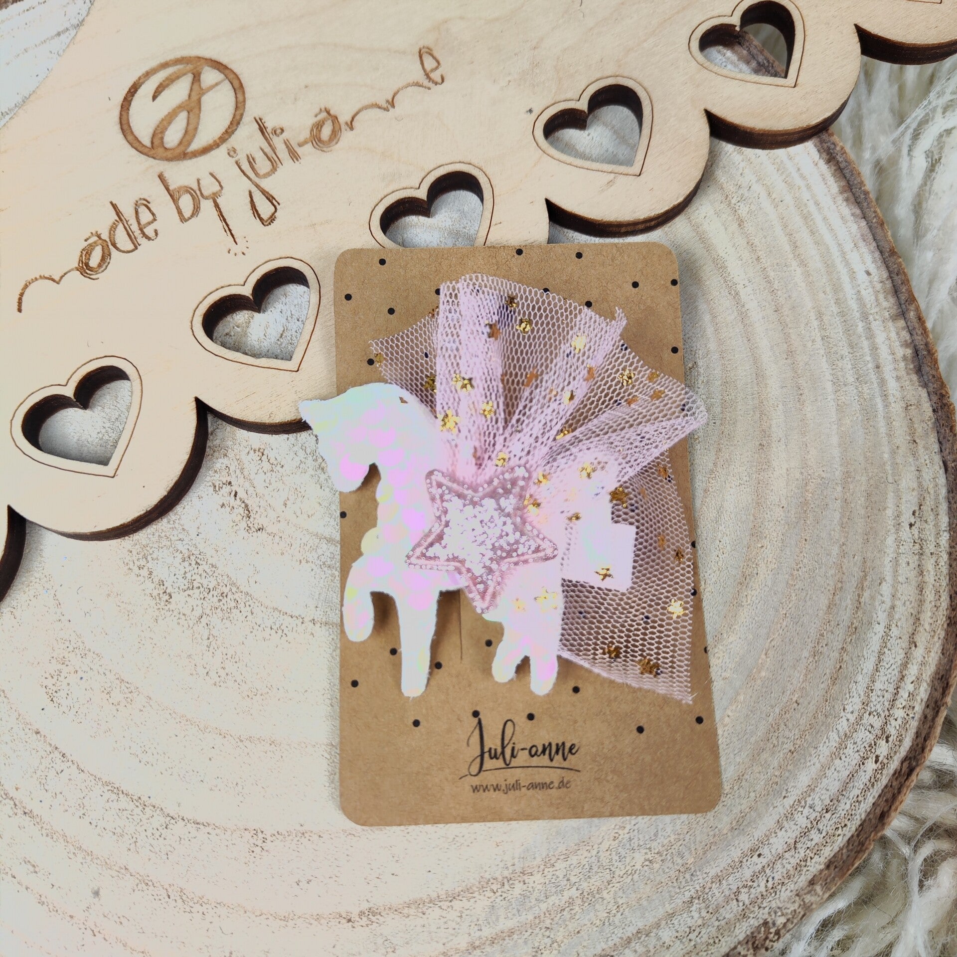 Schleifen Haar-Clip Einhorn mit Tüll