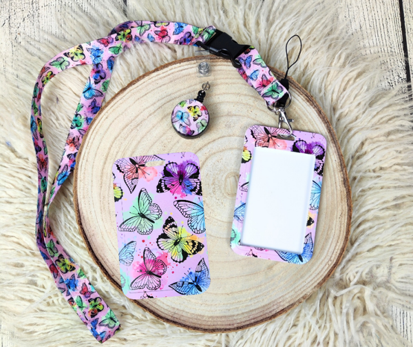 Karten-Hülle für Bus- oder Essenskarte - Schmetterlinge