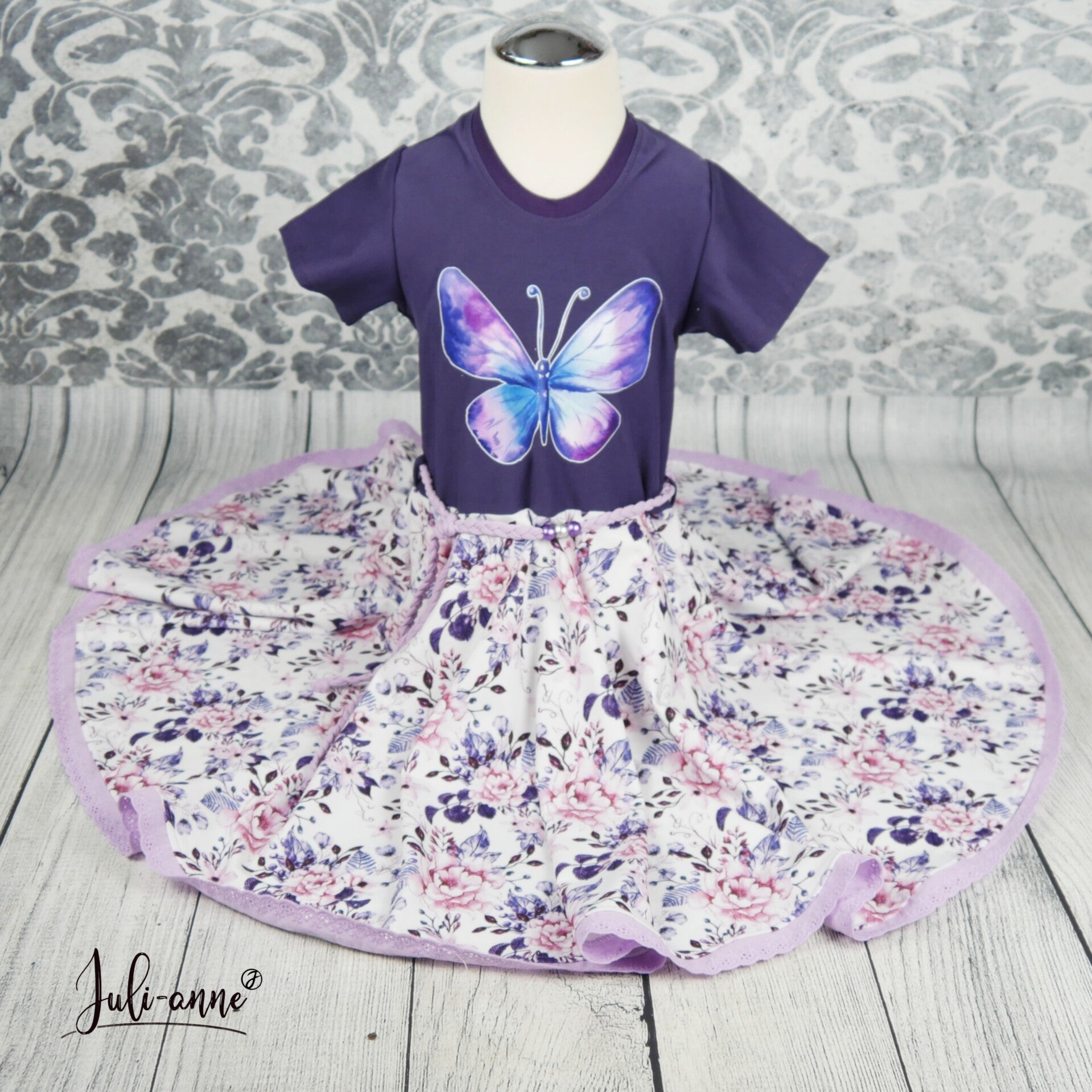 Drehkleid - Schmetterling Lila  - #Einschulung