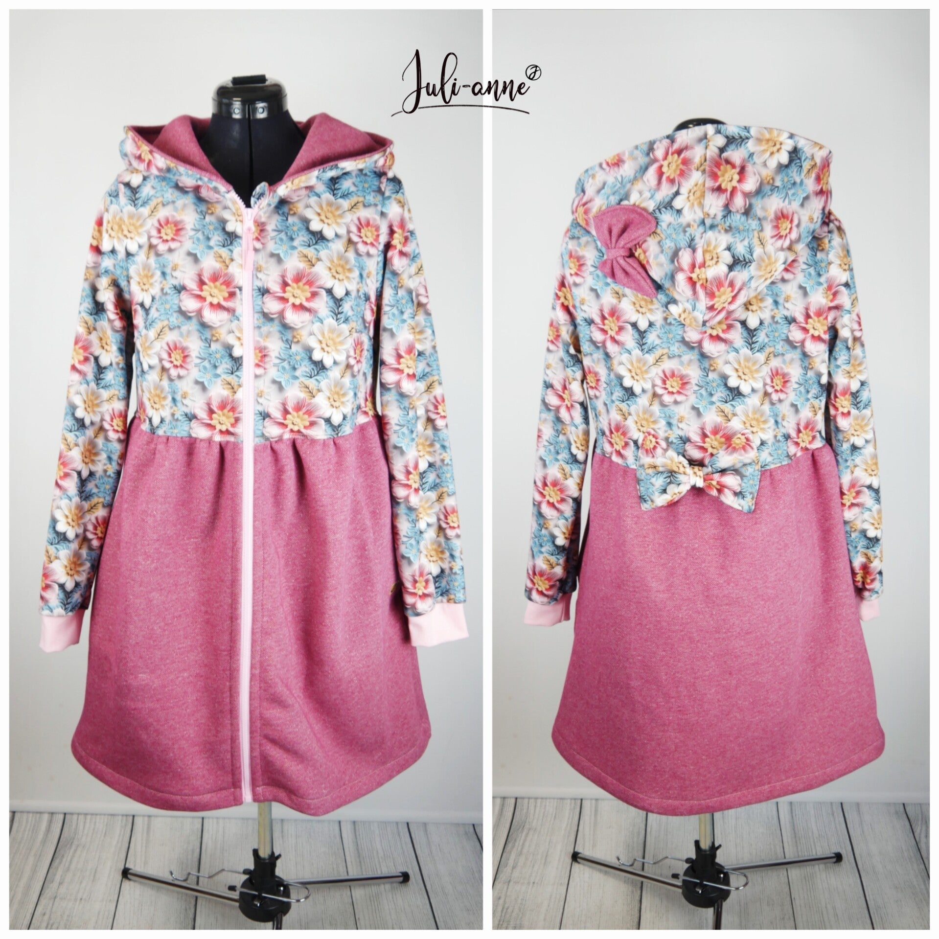 Jumi Mantel Lammfleece Himbeer + Blumensweat