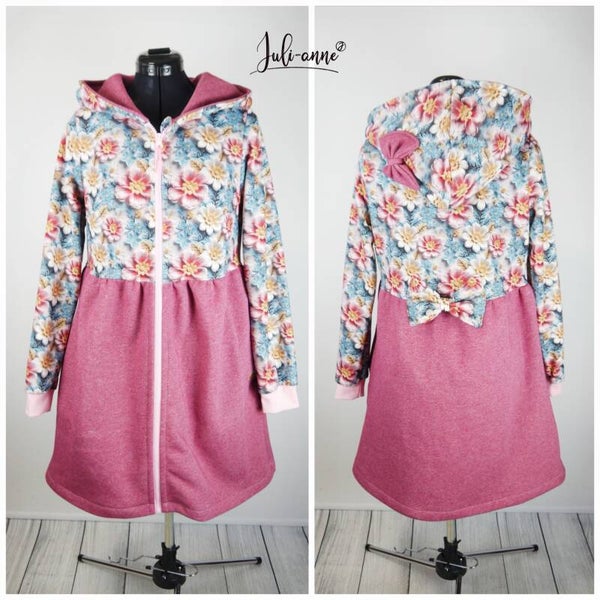 Jumi Mantel Lammfleece Himbeer + Blumensweat