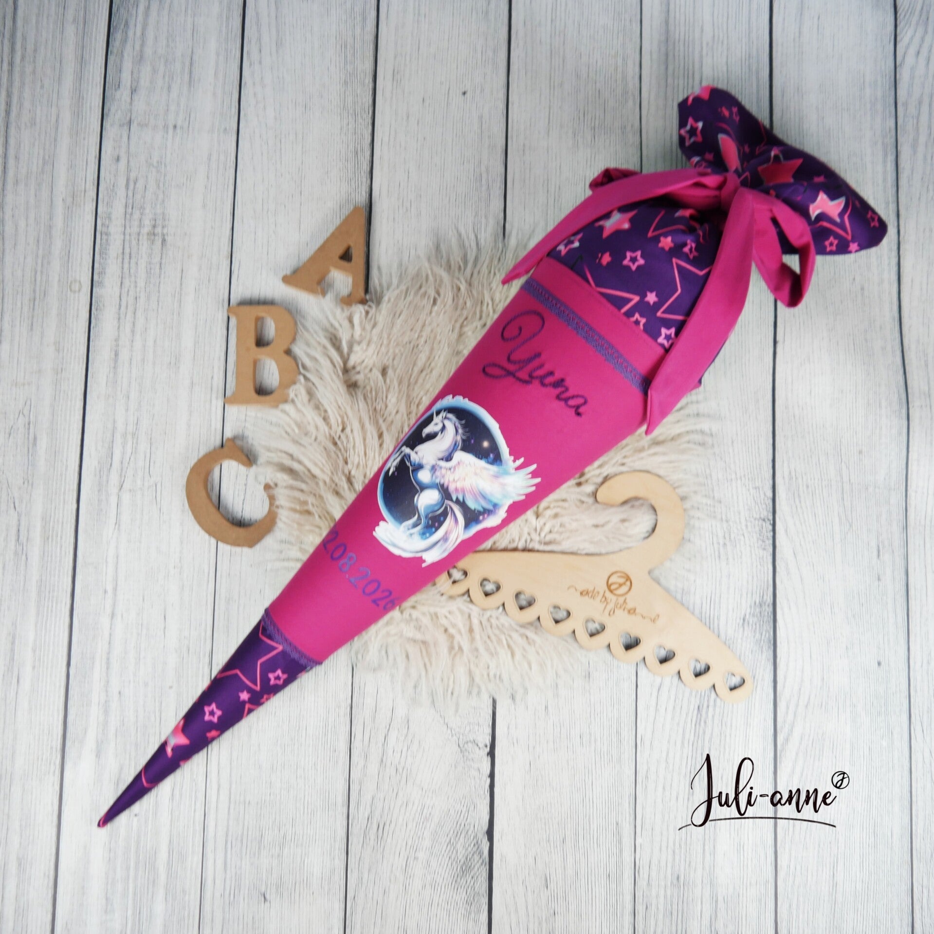 Schultüte Pegasus Pink Lila 70cm / 85cm / Geschwister Step by Step Pegasus Night Nuala