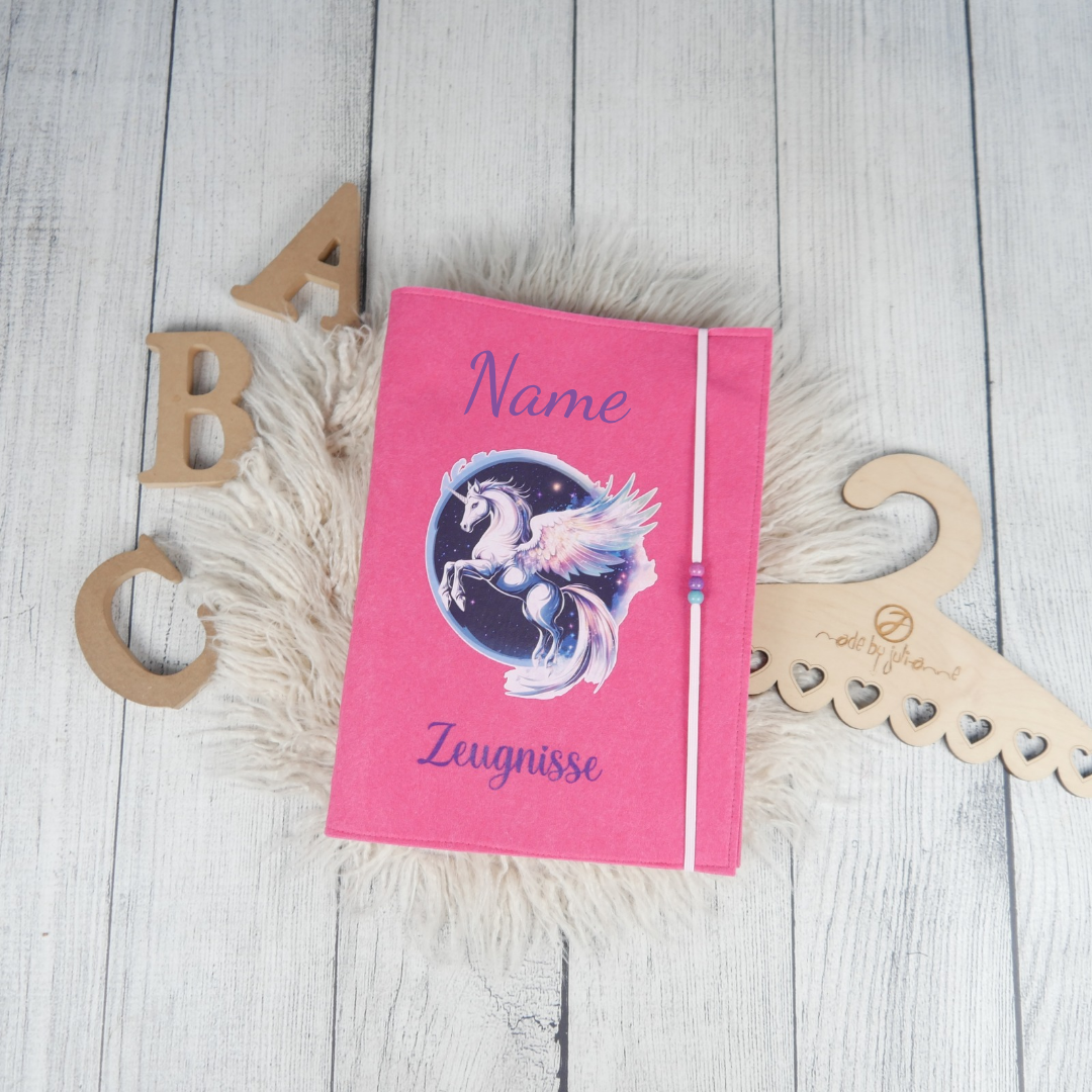 Zeugnismappe Pink Pegasus