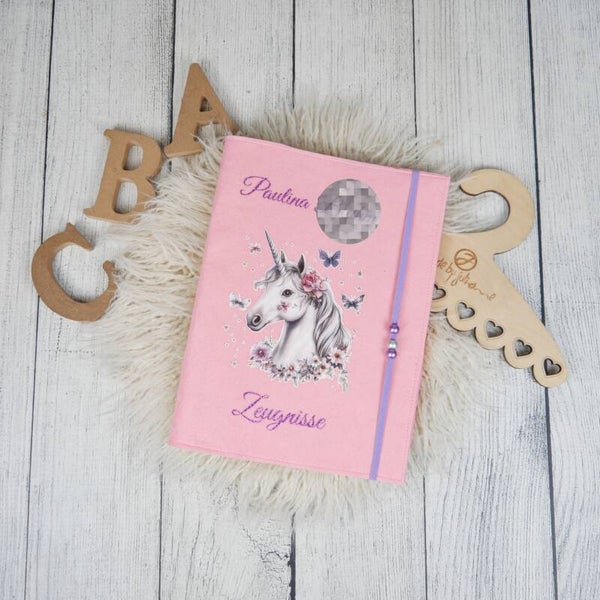 Zeugnismappe Einhorn Rosa