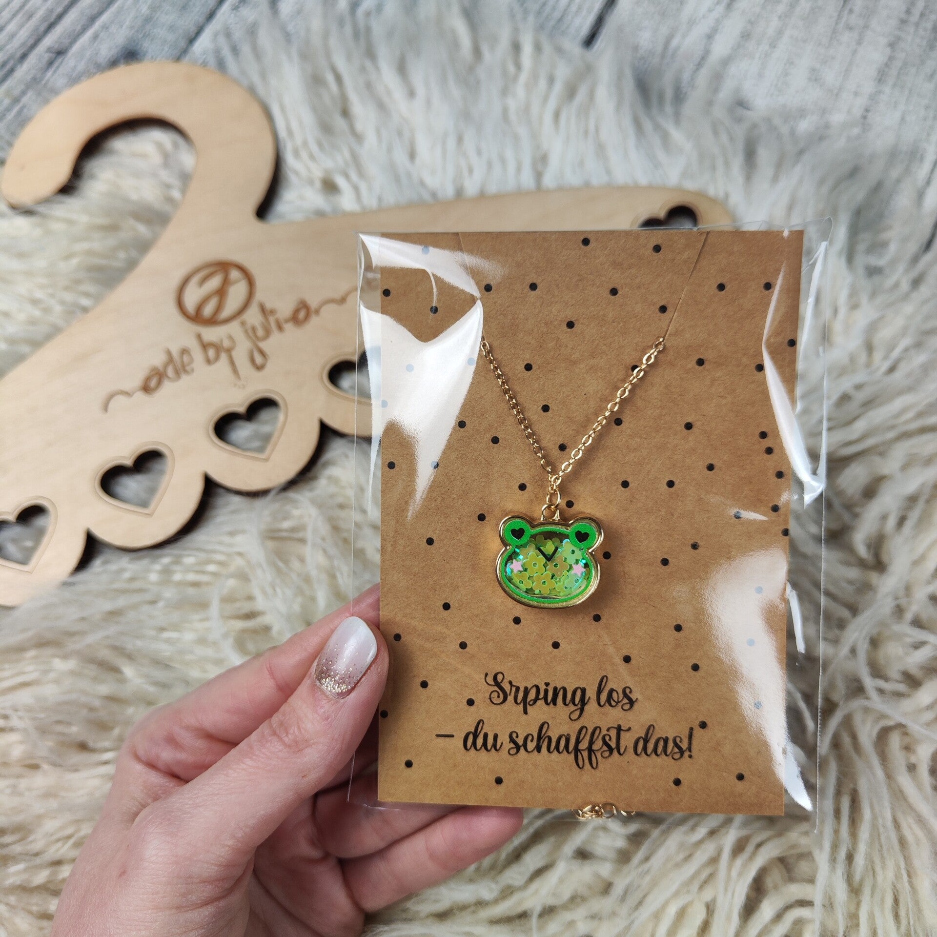 Schüttel-Kette - Frosch - Spring - du schaffst das!