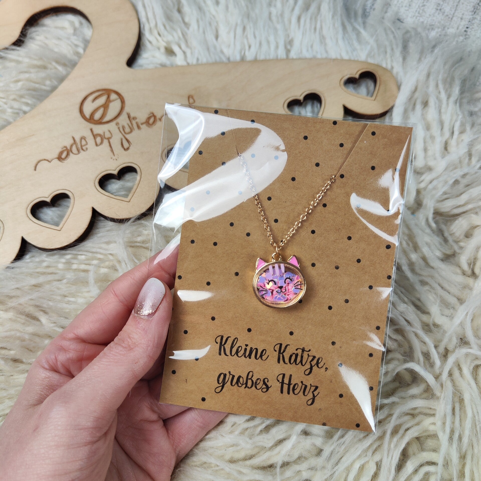 Schüttel-Kette Katze - kleine Katze - großes Herz