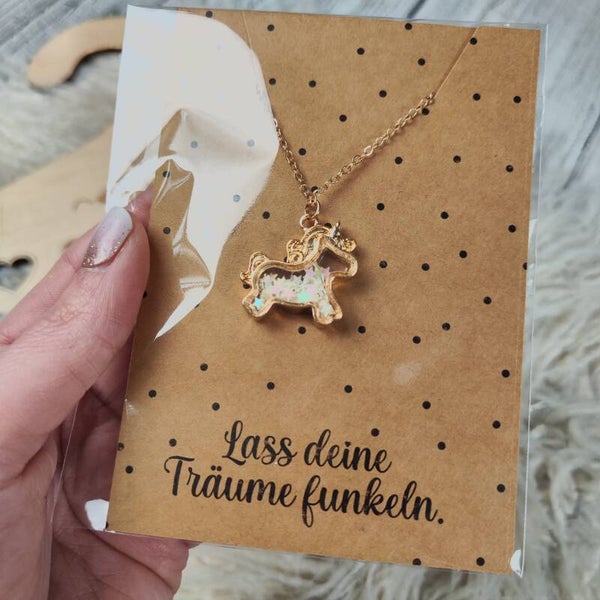 Schüttel-Kette Einhorn - Lass deine Träume funkeln