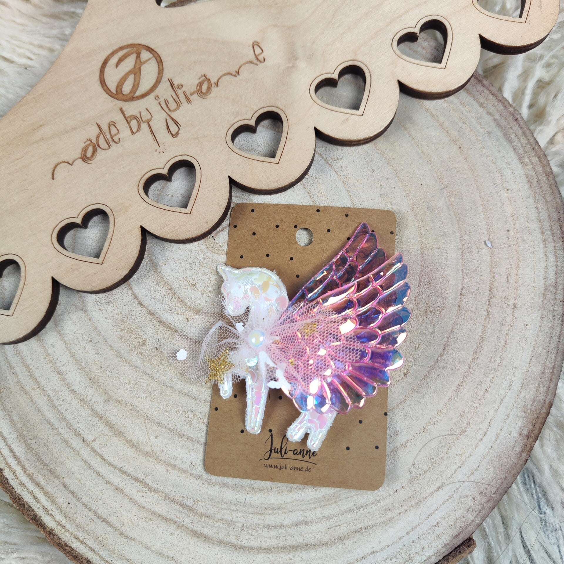 Schleifen Haar-Clip Einhorn mit Tüll