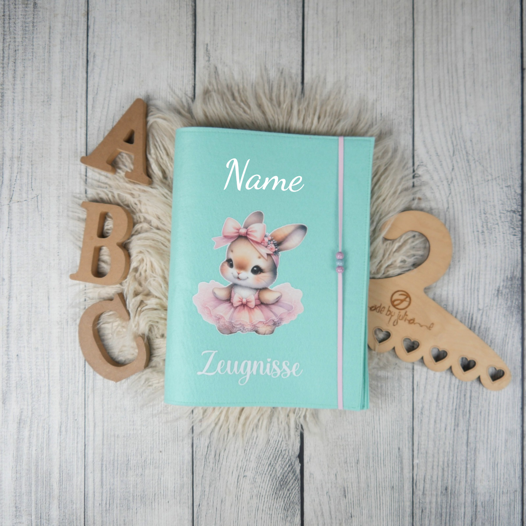 Zeugnismappe Mint Ballerina Hase