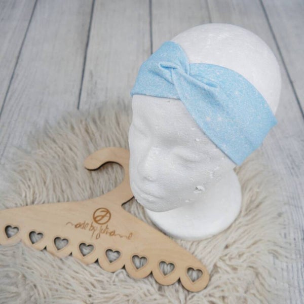 KU 47-50 Bandeau Haarband - Fake Glitzer Hellblau