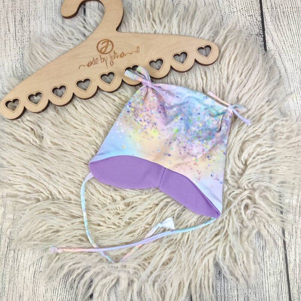 KU 37/39 Öhrchen Mütze Fake Glitzer Bunt  #Übergang