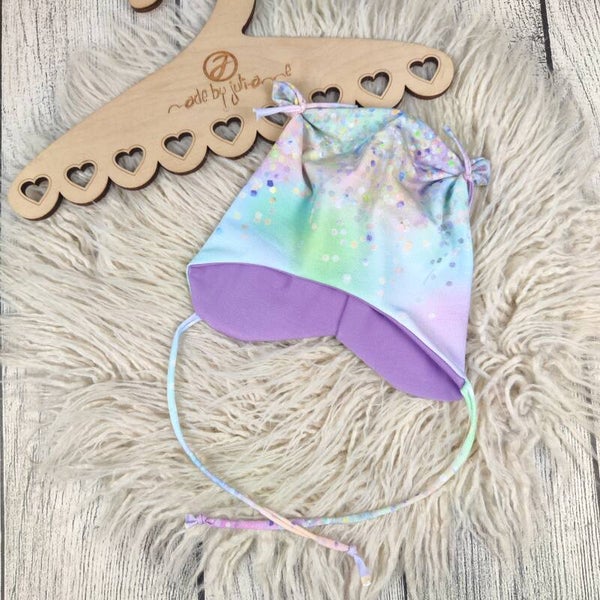 KU 39/41 Öhrchen Mütze Fake Glitzer Bunt  #Übergang