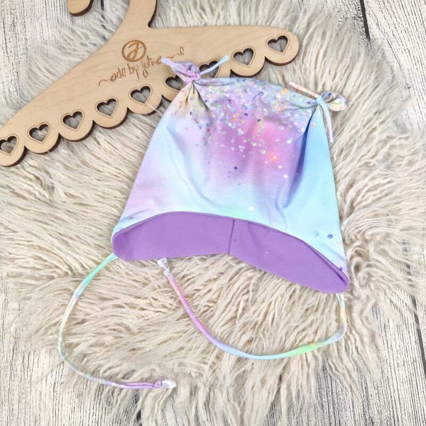 KU 43/45 Öhrchen Mütze Fake Glitzer Bunt  #Übergang