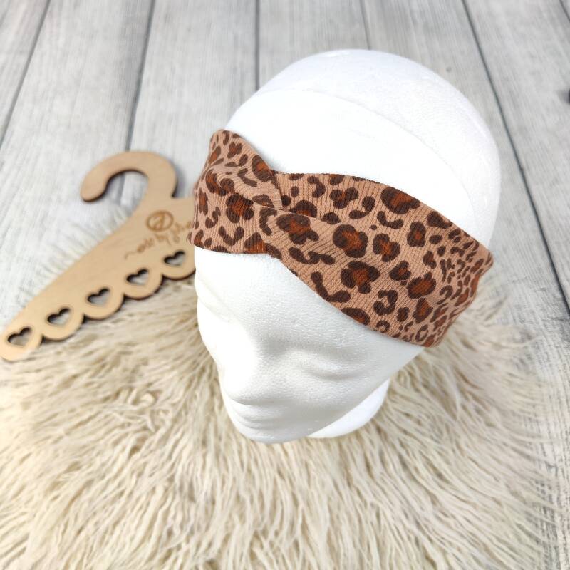 KU 47-50 Bandeau Haarband - Ripp Leo Braun