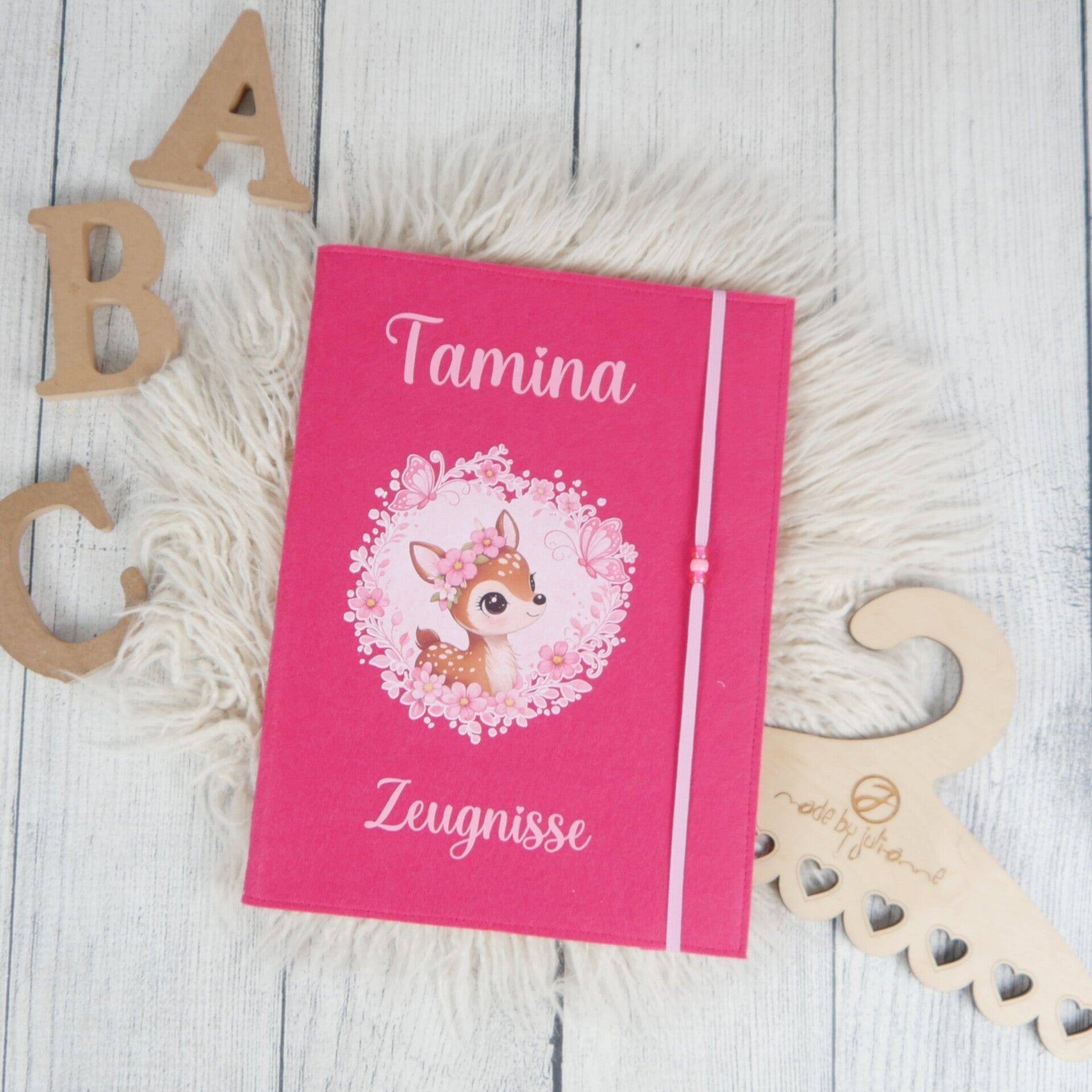 Zeugnismappe Pink Forrest Deer