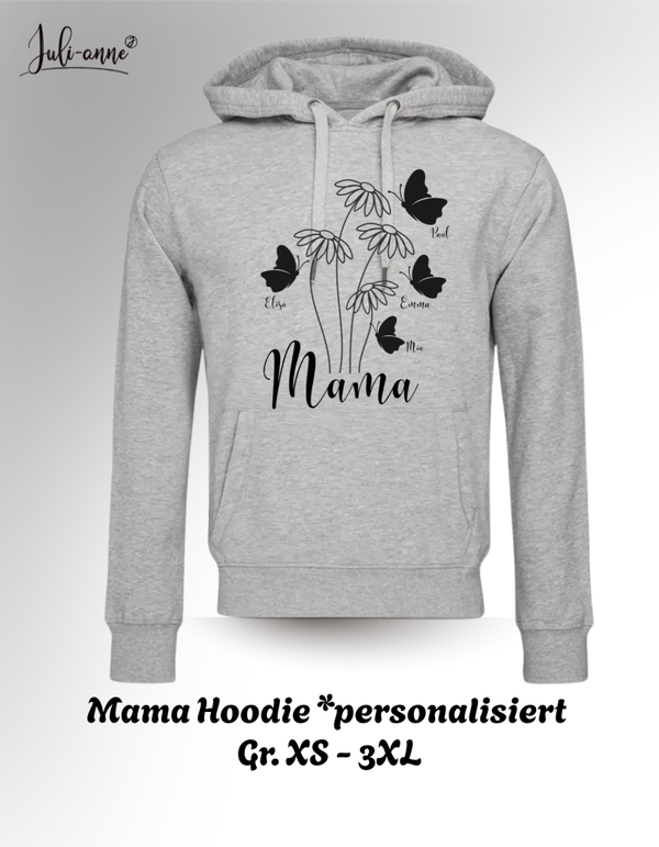 MAMA BLUMEN & SCHMETTERLINGE - Hoodie zum Muttertag - personalisiert