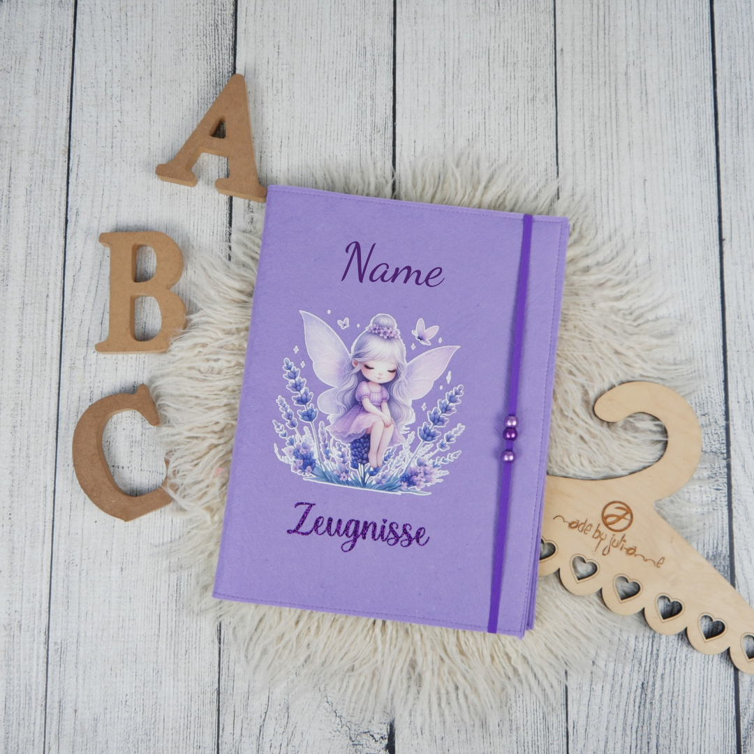 Zeugnismappe Lavendelfee Flieder