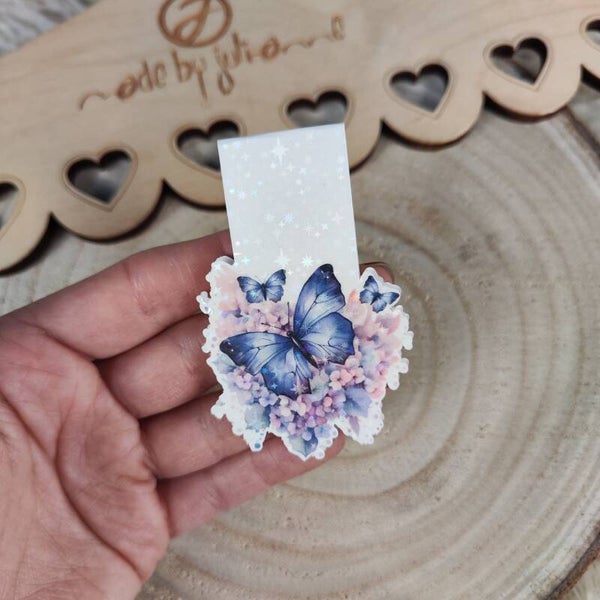 Magnet - Lesezeichen - Blumen Schmetterling  - personalisierbar
