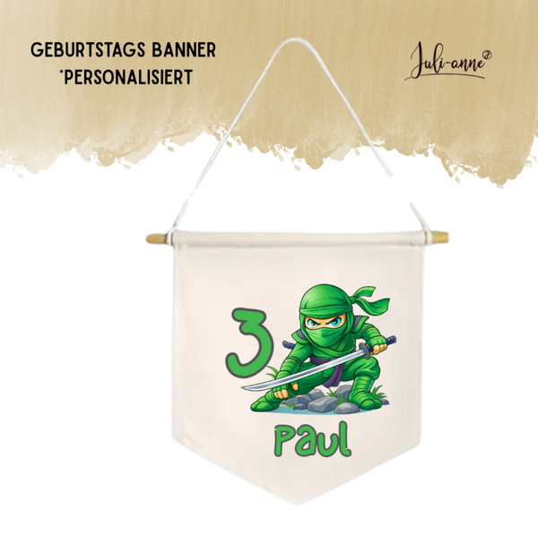 LEINWAND-BANNER Geburtstag *personalisiert - NINJA