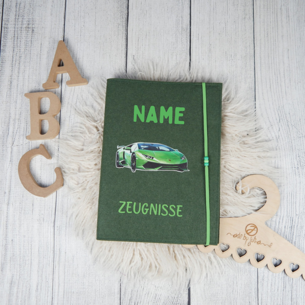 Zeugnismappe Lamborghini Dunkelgrün