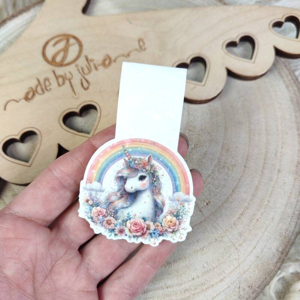 Magnet - Lesezeichen - Rainbow Unicorn - personalisierbar