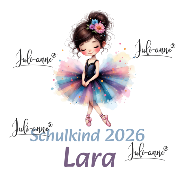 Bügelbild Schulkind BALLETTMÄDCHEN mitName