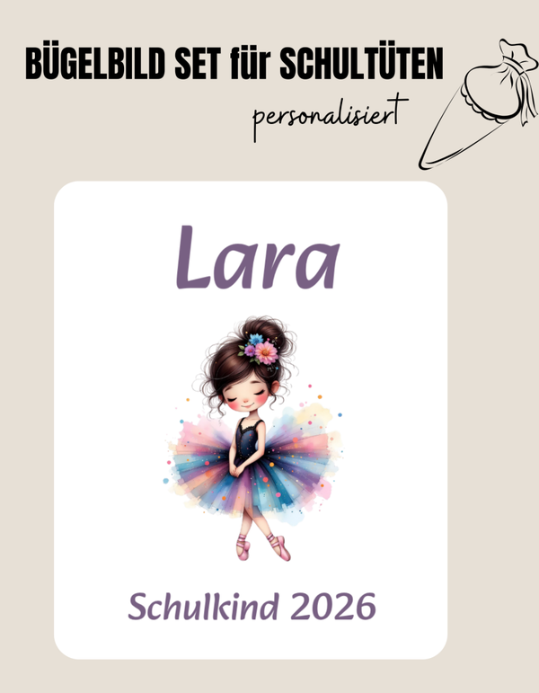 Set für Schultüte *personalisiert* BALLETTMÄDCHEN
