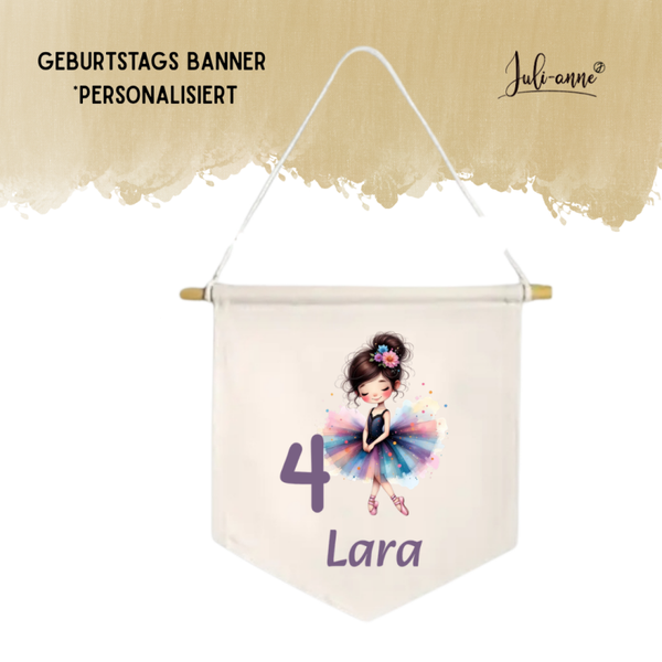 LEINWAND-BANNER Geburtstag *personalisiert - Ballettmädchen