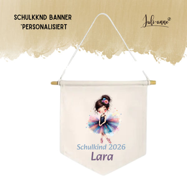 LEINWAND-BANNER Schulkind *personalisiert - BALLETTMÄDCHEN
