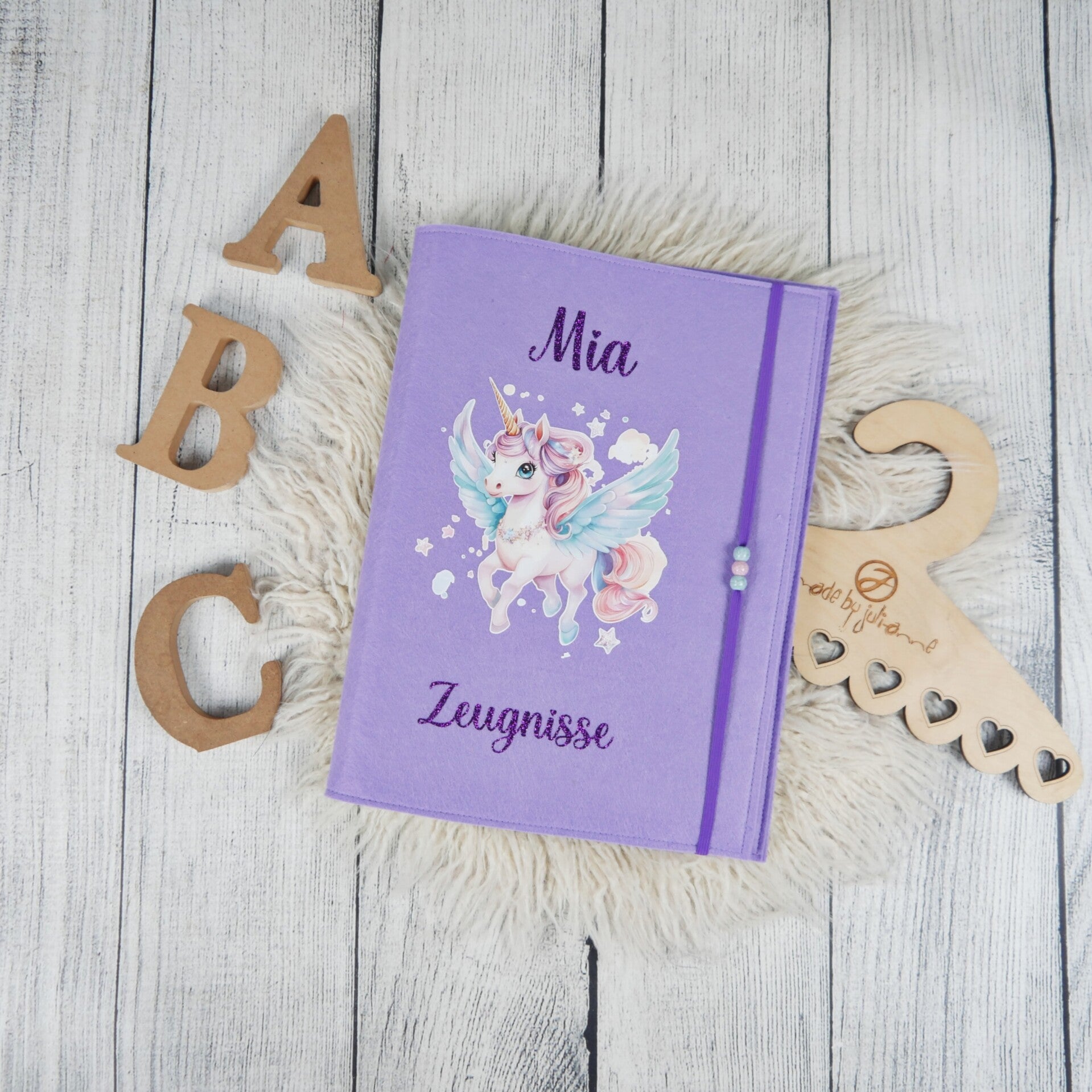 Zeugnismappe Rainbow Pegasus Flieder