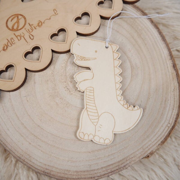 Holz Anhänger für Schultüte - Dino