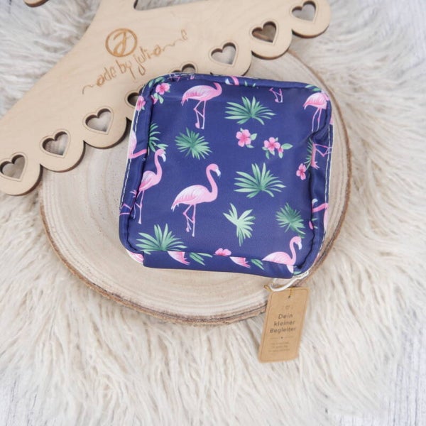 Mini Kosmetik & erste Perioden Täschchen für Mädchen - FLAMINGOS