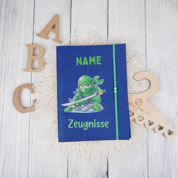 Zeugnismappe Ninja Zazu Rauchblau