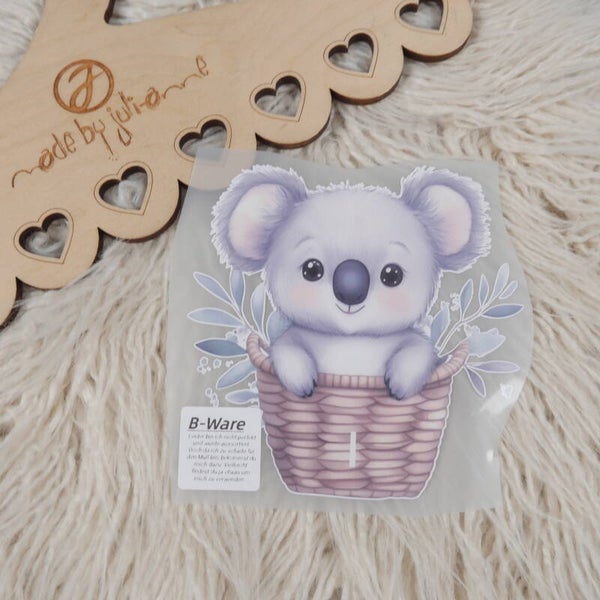 B-WARE! Bügelbild Koala im Korb
