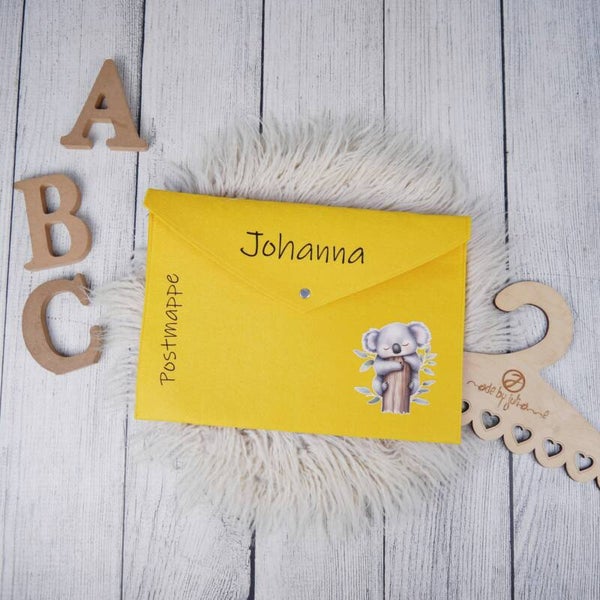POSTMAPPE GELB - Koala - personalisiert