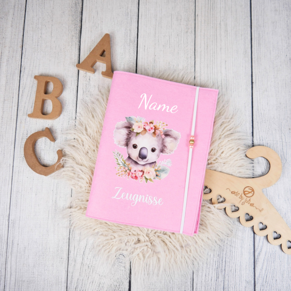 Zeugnismappe Koala Rosa