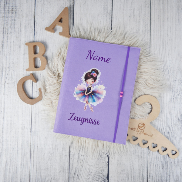 Zeugnismappe Ballerina Flieder