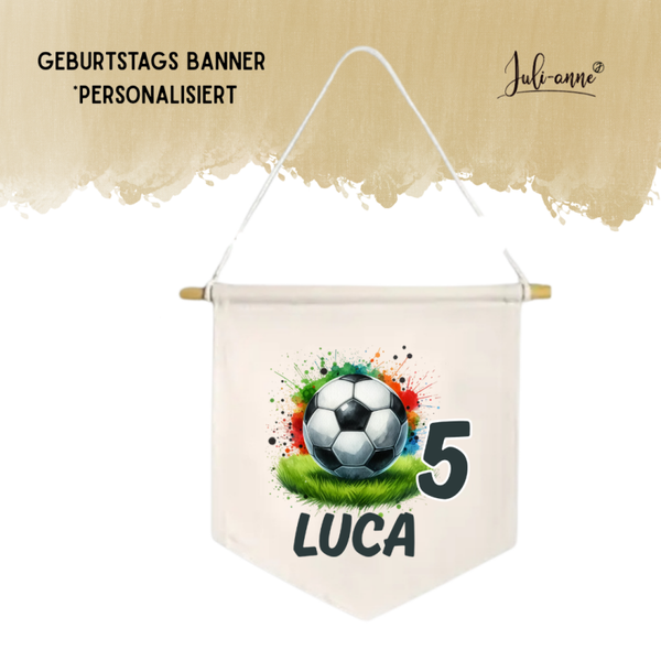 LEINWAND-BANNER Geburtstag *personalisiert - FUSSBALL