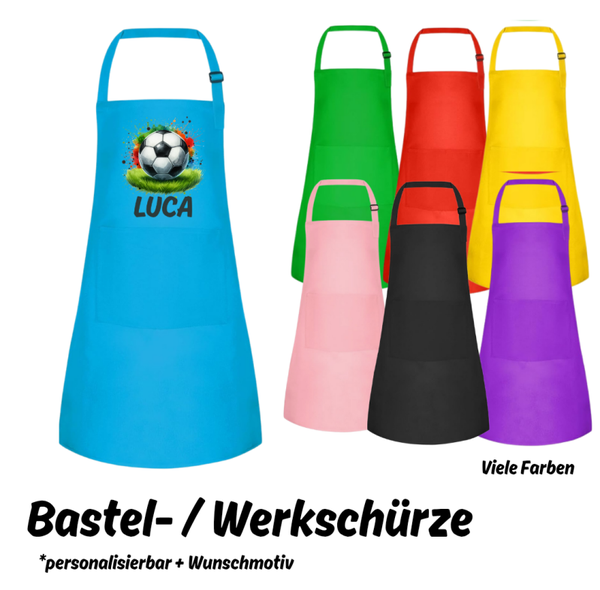 Werk-/Bastelschürze - personalisiert - FUSSBALL