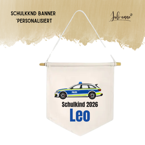 LEINWAND-BANNER Schulkind *personalisiert - POLIZEI