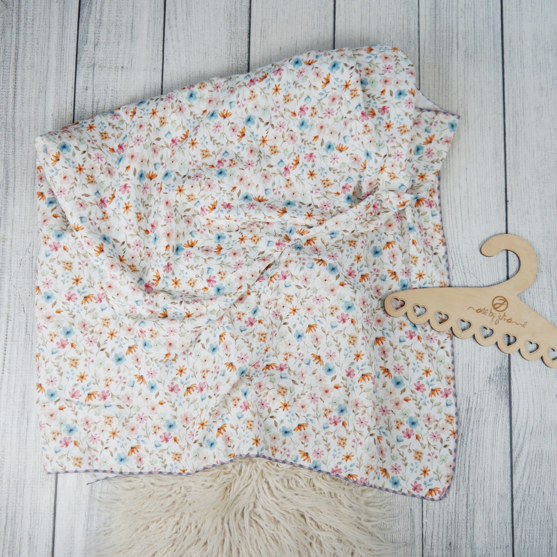 200x135cm Musselin Decke Streublümchen
