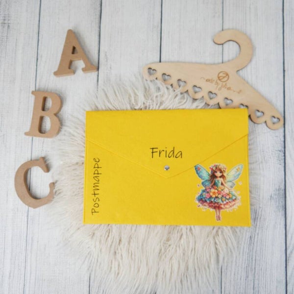 POSTMAPPE GELB - Blumenmädchen -  personalisiert