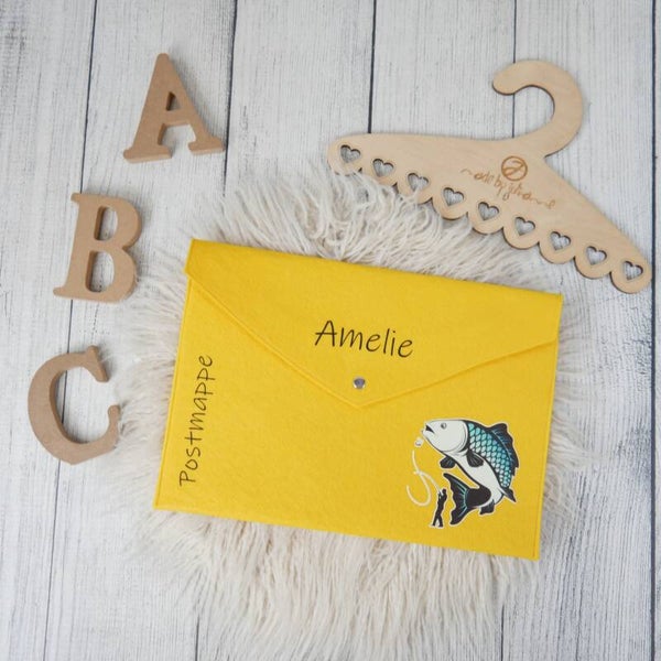 POSTMAPPE GELB - Angler Fisch -  personalisiert