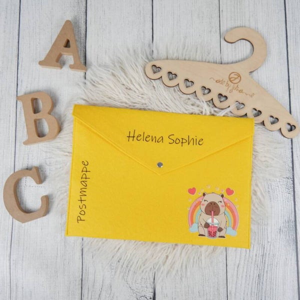 POSTMAPPE GELB - Capibara -  personalisiert