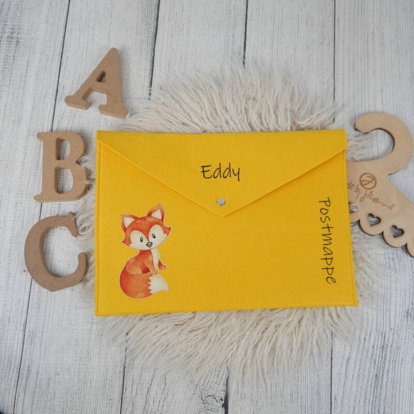 POSTMAPPE GELB - Fuchs  -  personalisiert