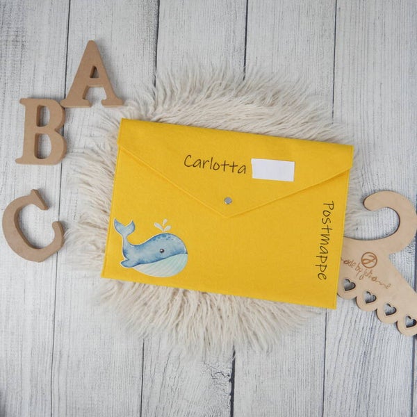 POSTMAPPE GELB - Wal -  personalisiert