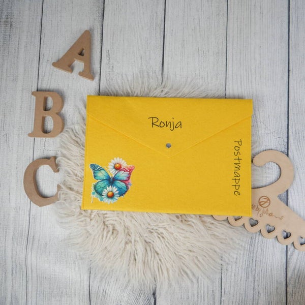 POSTMAPPE GELB - Butterfly 2 -  personalisiert