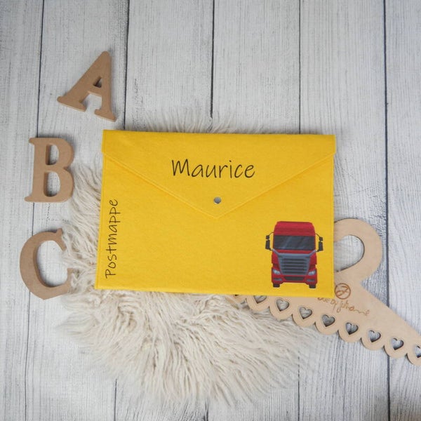 POSTMAPPE GELB - LKW -  personalisiert