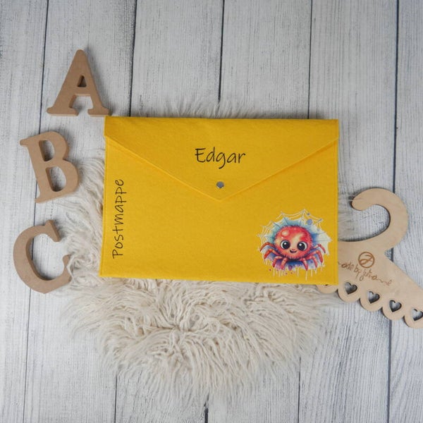 POSTMAPPE GELB - Spinne -  personalisiert